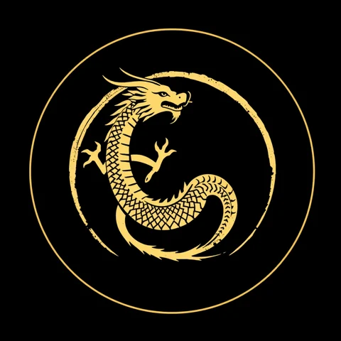 墨龍盤 — 金墨龍・線性圖騰