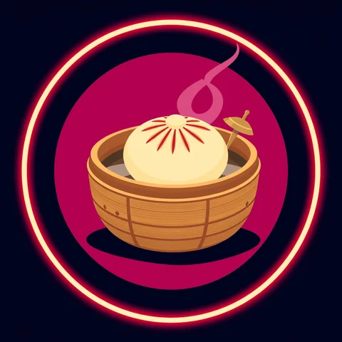 點心陀螺 — 港味點心・粗線插畫